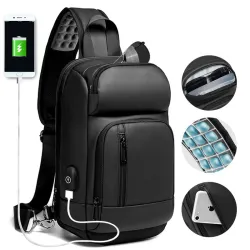 Modieuze schouder laptoptas - rugzak met USB-oplaadpoort - waterdichtRugzakken