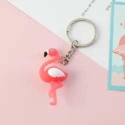 Flamingo sleutelhangers - 6 stuksSleutelhangers