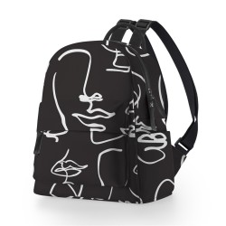 Trendiger Mini-Rucksack - wasserdicht - abstraktes Gesicht bedruckt