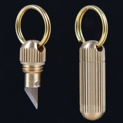 Keychain with mini knife - stainless steel