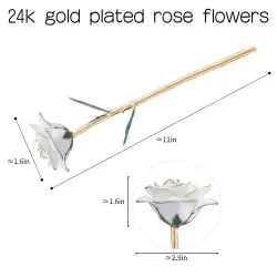 Rose gedoopt in 24-karaats goud - met standaard - verjaardag / Valentijnsdag / huwelijkscadeauKunstbloemen