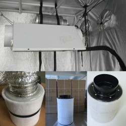 Zentrifugalventilator / Aktivkohle-Luftfilter - für LED-Pflanzenlicht - 220 V