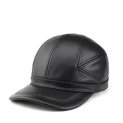 Modieuze vintage baseballcap - echt leer - unisexPetten & Hoeden