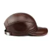 Modieuze vintage baseballcap - echt leer - unisexPetten & Hoeden