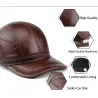 Modieuze vintage baseballcap - echt leer - unisexPetten & Hoeden
