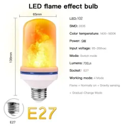 Flickering LED bulb - candle flame effect - E14 / E27 / B22E27