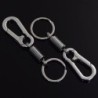 Metal keychain - with spring / buckle - stainless steel - 10.5cmKeyrings