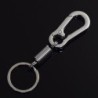 Metal keychain - with spring / buckle - stainless steel - 10.5cmKeyrings