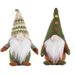 Gebreide gezichtsloze groene Kerstman - KerstdecoratieKerstmis