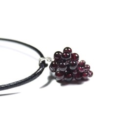 Rope necklace - with crystal wine red garnet pendantNecklaces