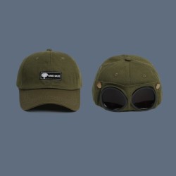 Katoenen baseballcap - met bril - verstelbaar - unisex - pilotenstijlPetten & Hoeden