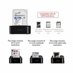 ORICO 2.5 - 3.5 Inch Harde Schijf Dockingstation USB 3 - Dual-Bay HDD - SSD Harde SchijfHarde schijven