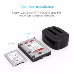 ORICO 2.5 - 3.5 Inch Harde Schijf Dockingstation USB 3 - Dual-Bay HDD - SSD Harde SchijfHarde schijven