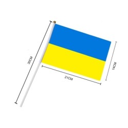 Oekraïense vlag - met kunststof vlaggenmast - 14 * 21cm - 10 stuksStickers
