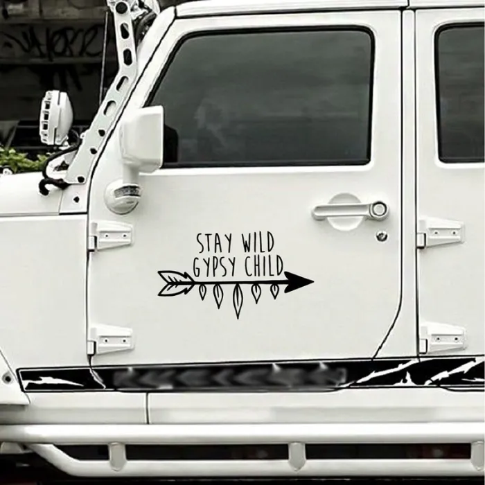 Auto vinyl sticker - multifunctioneel - Stay Wild Gypsy ChildStickers