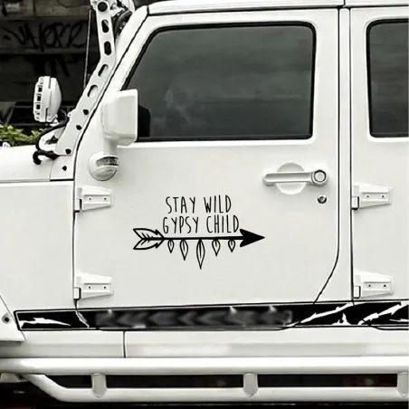 Auto vinyl sticker - multifunctioneel - Stay Wild Gypsy ChildStickers