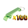 Aluminium blik-/flesopener - met sleutelhanger - gratis gravure op maat - 100 stuksBar producten