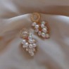 Elegant gold earrings - with multi layers pearlsEarrings