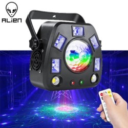 ALIEN - 4 in 1 - Remote-DMX-Laserprojektor - drehbare Kugel - UV-Bühnenbeleuchtung