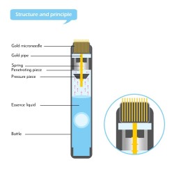 Dermaroller - titanium tips - micronaald 0.25mm - goud - herbruikbaarHuid