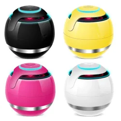 Bluetooth - mini ronde luidspreker - LED - met subwoofer - Hi-Fi - TF - FM - AUX - magische balBluetooth Luidsprekers