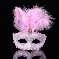 Sexy Venetian eye mask - feathers / lace / crystal - Halloween / masqueradeMasks