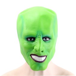 Grüne Vollgesichtsmaske aus Latex - Unisex - Halloween / Karneval