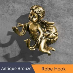 Bronzen haken met engelen - plank - handdoekenrek - badkameraccessoires voor wandmontageBadkamer & Toilet