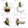 Bronzen haken met engelen - plank - handdoekenrek - badkameraccessoires voor wandmontageBadkamer & Toilet