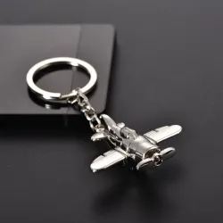 Gevechtsvliegtuig - zilver - sleutelhangerSleutelhangers