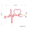 Medische broche - elektrocardiogram / stethoscoop / hart - met kristalBroches