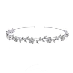 Luxurious tiara - crystal headband - flowers / leaves