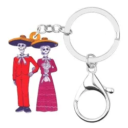 Acryl Halloween-skeletpaar - sleutelhangerSleutelhangers
