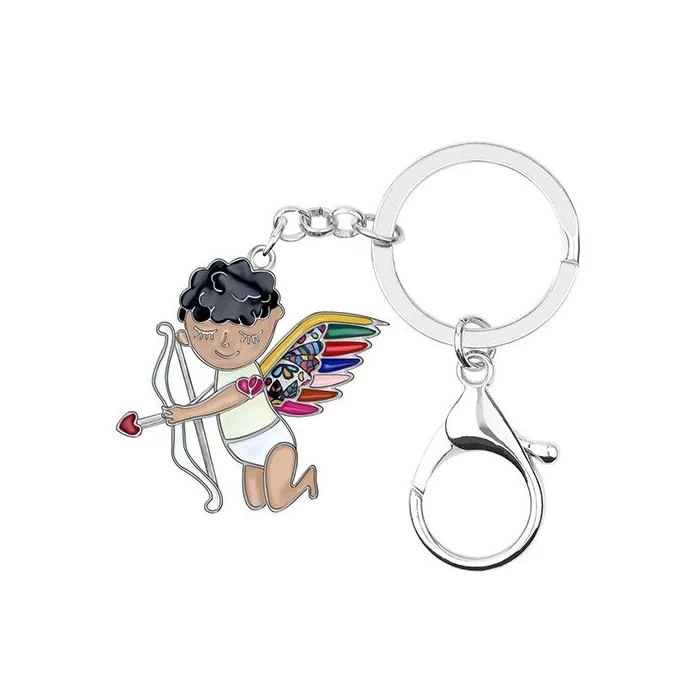 Emaille sleutelhanger - met cupido engelSleutelhangers