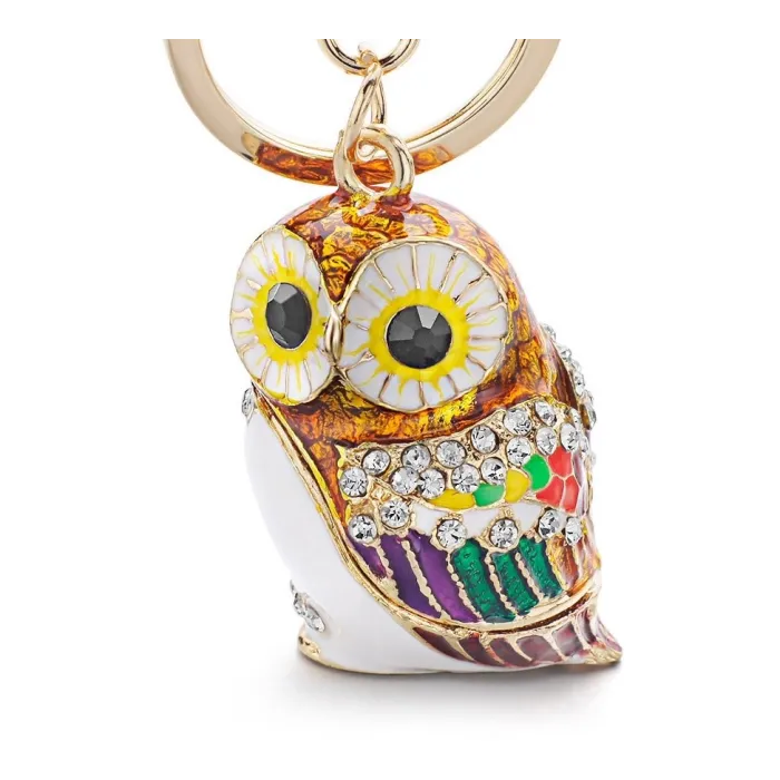 Keychain with owl - crystal / enamel glazingKeyrings