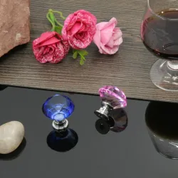 Elegante meubelknoppen - glas ruitvormMeubels
