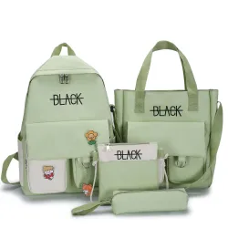 Rugzak met grote capaciteit - handtas - schoudertas - etui - lettersprint - set van 4 stuksSets