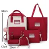 Trendy canvas bags set - backpack - shoulder bag - handbag - pencil case - small pouch - 5 piecesSets