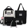 Trendy canvas tassen set - rugzak - schoudertas - handtas - etui - klein etui - 5 stuksSets