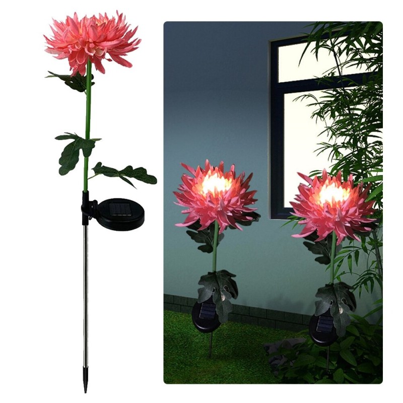Lampe in Form einer Chrysantheme - Gartenleuchte - Solar - LED - wasserdicht