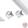 Colourful crystal dragonfly - stud earrings - 925 sterling silverEarrings