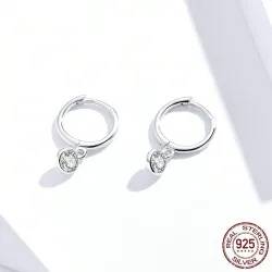 Elegante ronde oorbellen - met zirkonia - 925 sterling zilverOorbellen