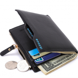 Kleine portemonnee voor heren - portemonnee met rits - munt-/creditcardhouderPortemonnee