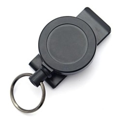 Metal retractable keychain - clip - badge holder - with steel wireKeyrings