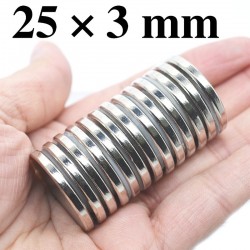 N35 Neodymium cylinder magnet - 25mm * 3 mm - 10 piecesN35