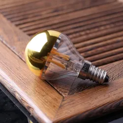 LED lamp - G45 gold mirror bubble - dimbaar - warm wit - 4W - E12 - E14 - 10 stuksE14