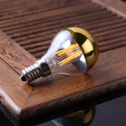 LED lamp - G45 gold mirror bubble - dimbaar - warm wit - 4W - E12 - E14 - 10 stuksE14