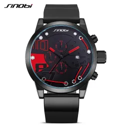 SINOBI - modieus quartz horloge - siliconen band - metaaldraadHorloges