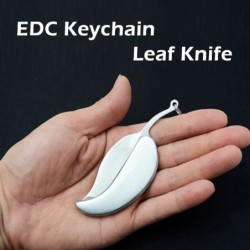 Mini-Taschenmesser - faltbar - mit Schlüsselring - Edelstahl - Blattform