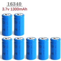 16340 li-ion batterij - oplaadbaar - met lader - 1300mAh - 3.7VBatterijen
